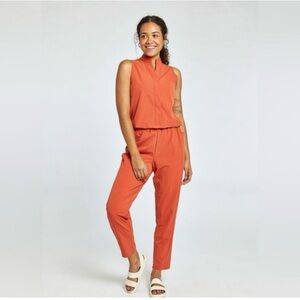 Oiselle Women's Sleeveless Utility Jumpsuit, Size S, Burnt Orange